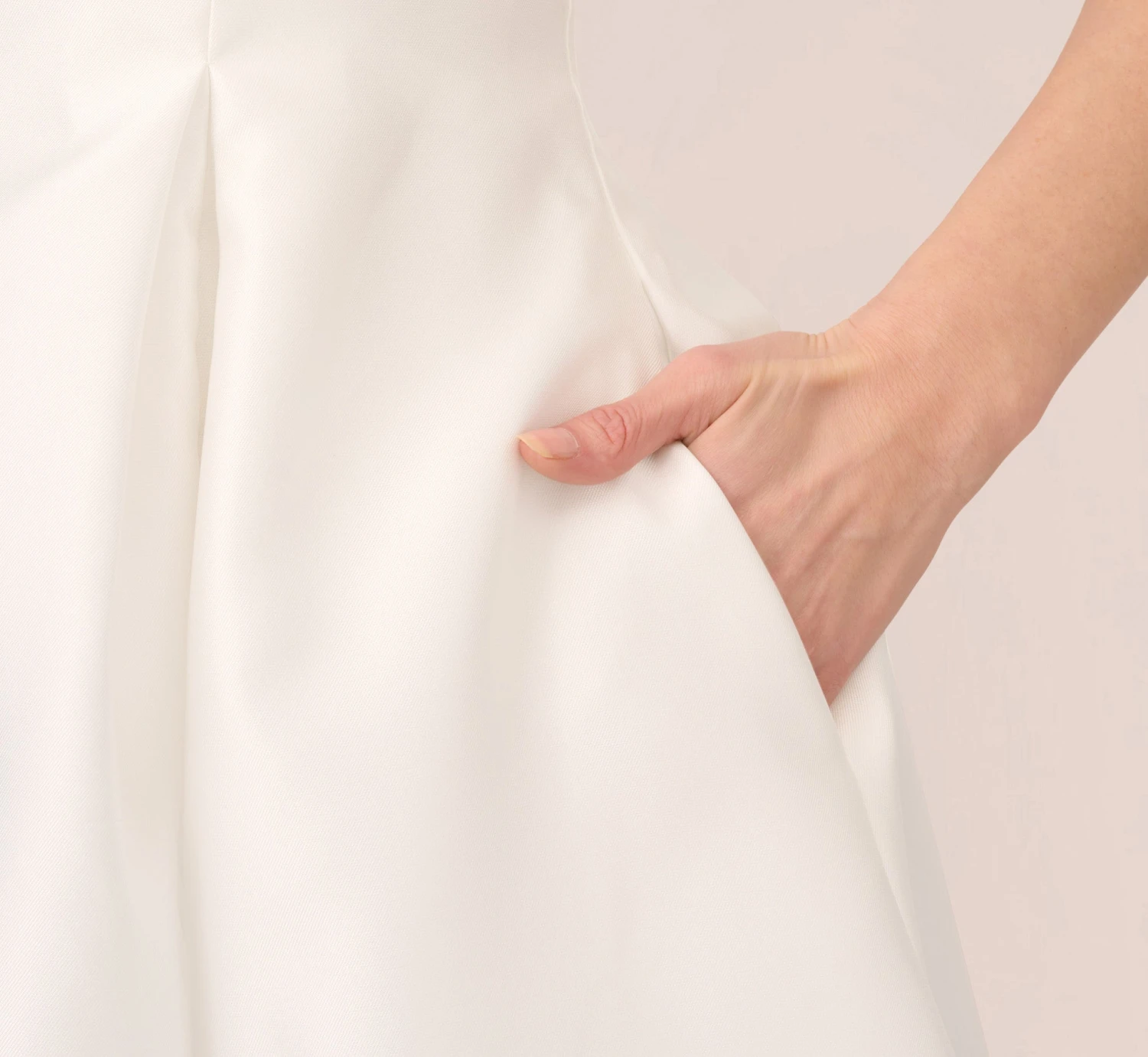 Adrianna Papell Sleeveless Mikado Fit And Flare Midi Dress With V-Back In Ivory 5 Adrianna Papell Sleeveless Mikado Fit And Flare Midi Dress With V-Back In Ivory - Image 5