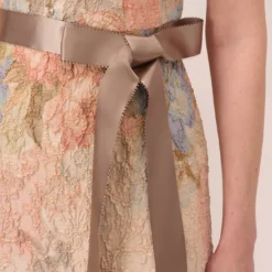 Adrianna Papell Floral Matelasse Gown In Blush Multi 9 Adrianna Papell Floral Matelasse Gown In Blush Multi -Glam Mirth Sales 081903250 BLH Regular Lifestyle