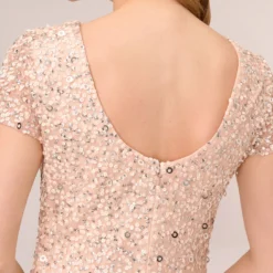 Adrianna Papell Scoop Back Sequin Gown In Blush 10 Adrianna Papell Scoop Back Sequin Gown In Blush -Glam Mirth Sales 091874600 BLS Regular Lifestyle