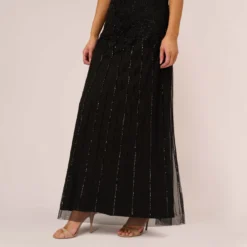 Adrianna Papell Short Sleeve Blouson Beaded Gown In Black 10 Adrianna Papell Short Sleeve Blouson Beaded Gown In Black -Glam Mirth Sales 191906600 AA002 Regular Lifestyle
