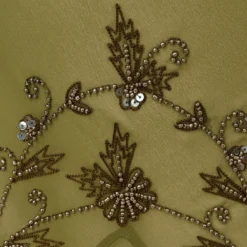 Vintage Beaded Midi Fairy Dress With Sharkbite Hem In Olive 11 Vintage Beaded Midi Fairy Dress With Sharkbite Hem In Olive -Glam Mirth Sales ADAE211301 AA371 Regular Alternate