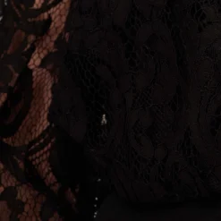 Adrianna Papell Black Off The Shoulder Crepe Jumpsuit With Lace Bodice In Black 11 Adrianna Papell Black Off The Shoulder Crepe Jumpsuit With Lace Bodice In Black -Glam Mirth Sales AP1D102882 AA002 Regular Alternate