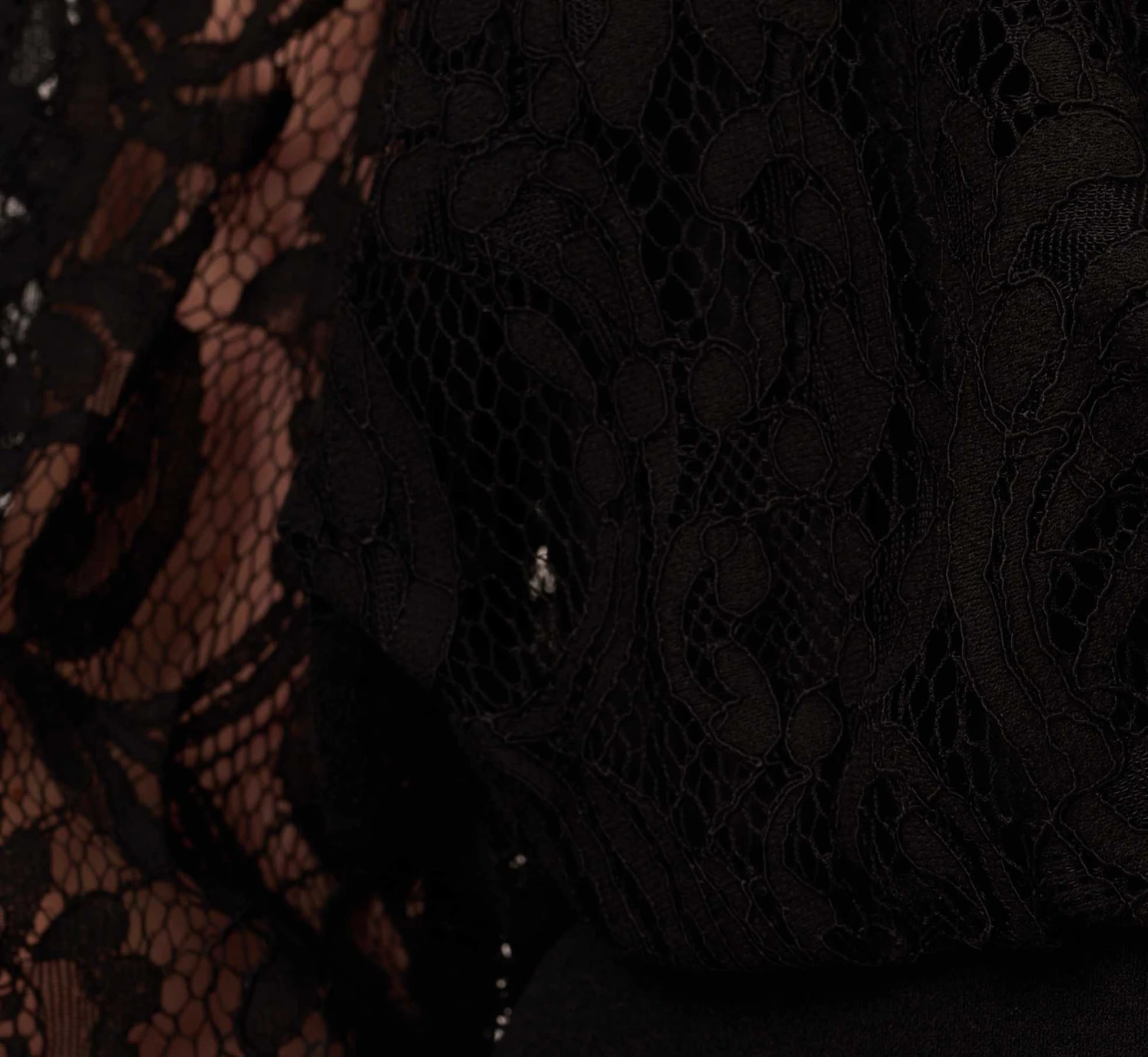 Adrianna Papell Black Off The Shoulder Crepe Jumpsuit With Lace Bodice In Black 6 Adrianna Papell Black Off The Shoulder Crepe Jumpsuit With Lace Bodice In Black - Image 6