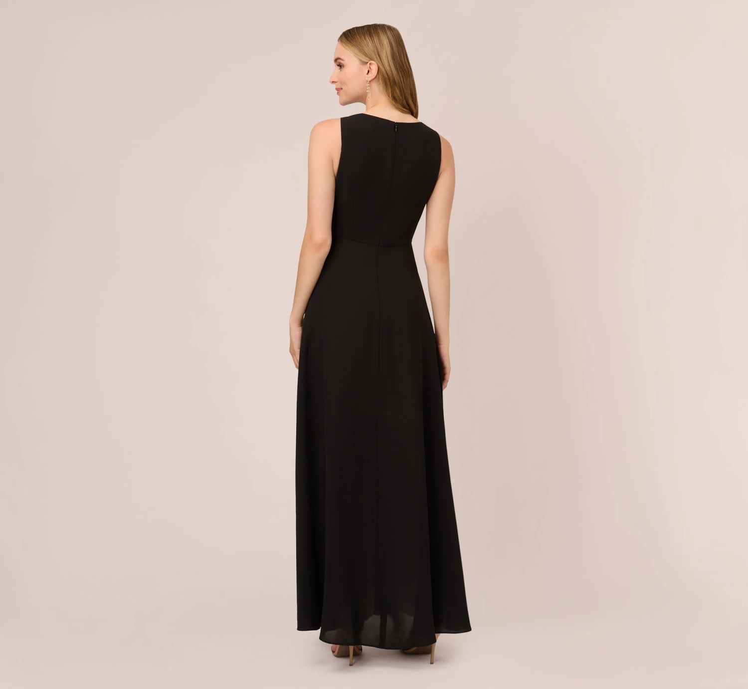 Adrianna Papell Colorblock Jumpsuit With Skirt Overlay In Black Ivory 4 Adrianna Papell Colorblock Jumpsuit With Skirt Overlay In Black Ivory - Image 4