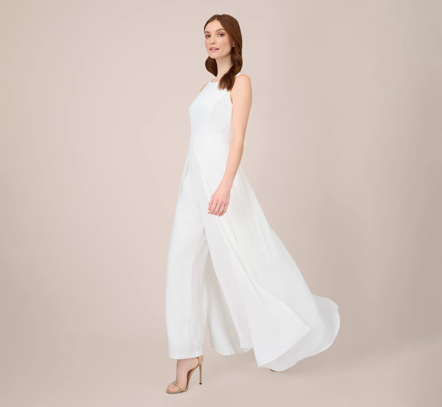 Adrianna Papell Colorblock Jumpsuit With Skirt Overlay In Ivory 2 Adrianna Papell Colorblock Jumpsuit With Skirt Overlay In Ivory - Image 2