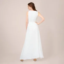 Adrianna Papell Colorblock Jumpsuit With Skirt Overlay In Ivory 7 Adrianna Papell Colorblock Jumpsuit With Skirt Overlay In Ivory -Glam Mirth Sales AP1D102896 AA194 Regular Back