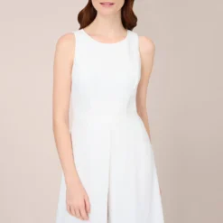 Adrianna Papell Colorblock Jumpsuit With Skirt Overlay In Ivory 6 Adrianna Papell Colorblock Jumpsuit With Skirt Overlay In Ivory -Glam Mirth Sales AP1D102896 AA194 Regular Detail