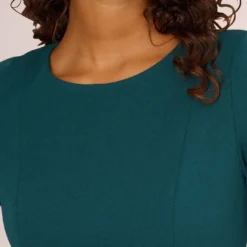 Adrianna Papell Knit Crepe Bow Sheath Dress With Three Quarter Sleeves In Hunter 11 Adrianna Papell Knit Crepe Bow Sheath Dress With Three Quarter Sleeves In Hunter -Glam Mirth Sales AP1D103175 AE303 Regular Lifestyle