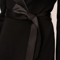 Adrianna Papell Knit Crepe Tuxedo Jumpsuit In Black 10 Adrianna Papell Knit Crepe Tuxedo Jumpsuit In Black -Glam Mirth Sales AP1D104225 AA002 Regular Lifestyle