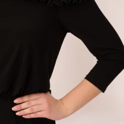 Adrianna Papell Plus Size Signature Blouson Jumpsuit In Black -Glam Mirth Sales AP1D104323 AA002 Plus Detail