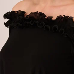 Adrianna Papell Plus Size Signature Blouson Jumpsuit In Black -Glam Mirth Sales AP1D104323 AA002 Plus Lifestyle