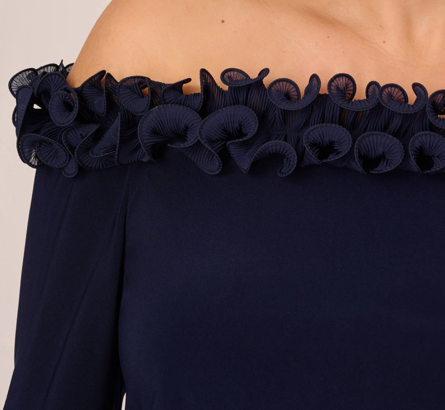 Adrianna Papell Plus Size Signature Blouson Jumpsuit In Navy 5 Adrianna Papell Plus Size Signature Blouson Jumpsuit In Navy - Image 5