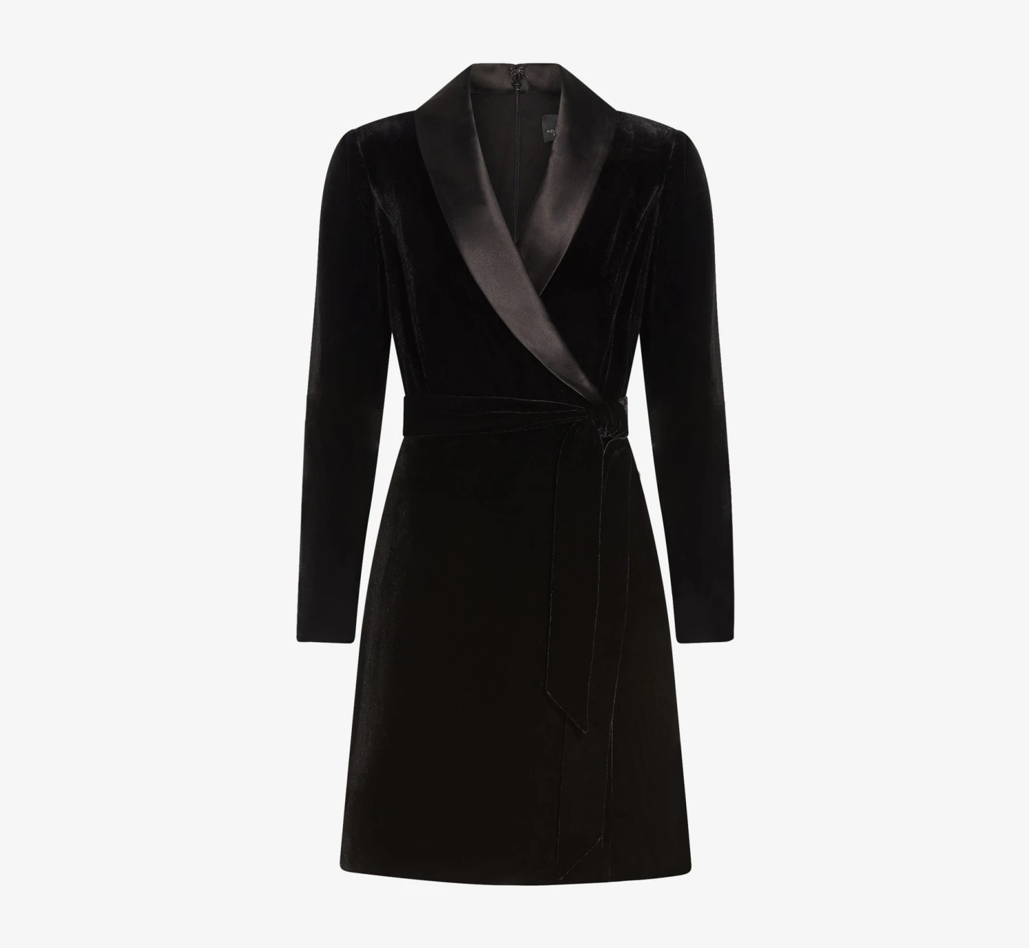 Adrianna Papell Long Sleeve Velvet Tuxedo Dress In Black 8 Adrianna Papell Long Sleeve Velvet Tuxedo Dress In Black - Image 8