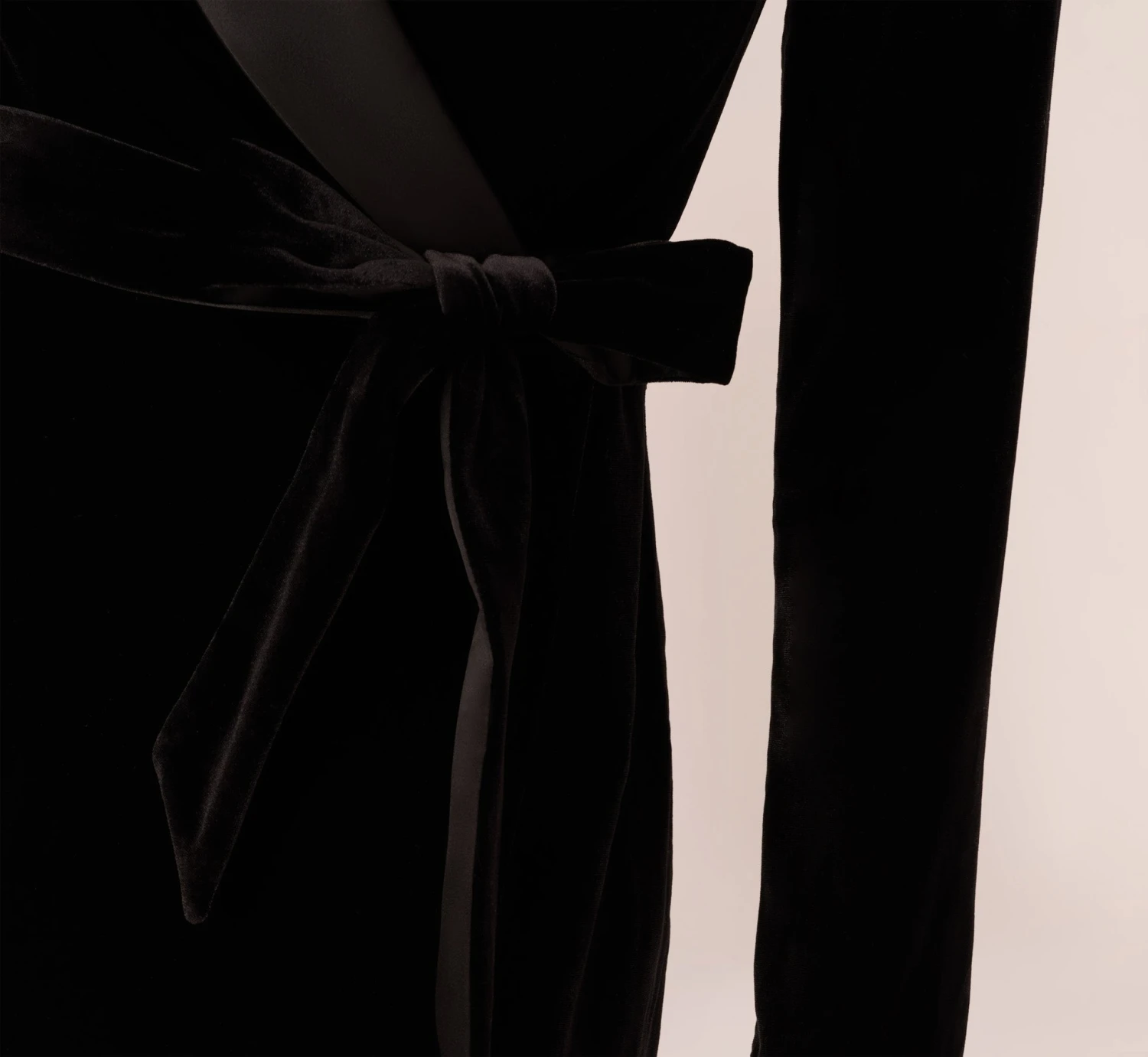 Adrianna Papell Long Sleeve Velvet Tuxedo Dress In Black 5 Adrianna Papell Long Sleeve Velvet Tuxedo Dress In Black - Image 5