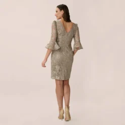 Adrianna Papell Bell Sleeve Rose Embroidered Sheath Dress In Marble 7 Adrianna Papell Bell Sleeve Rose Embroidered Sheath Dress In Marble -Glam Mirth Sales AP1D104437 AE064 Regular Back 08cb5f83 0e47 4969 b0a5 86af5965385e