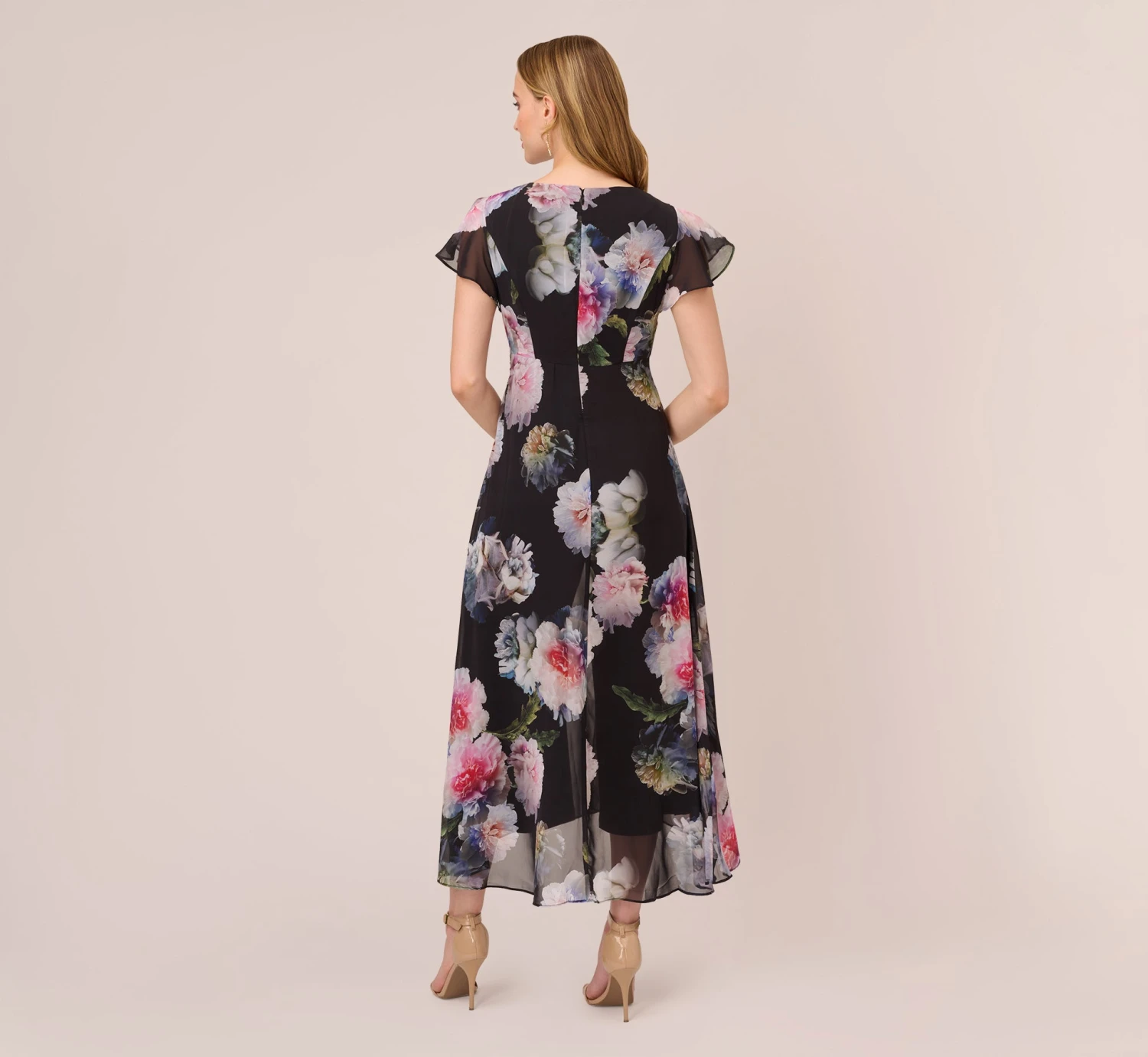Adrianna Papell Floral Printed Jumpsuit In Black Multi 5 Adrianna Papell Floral Printed Jumpsuit In Black Multi - Image 5