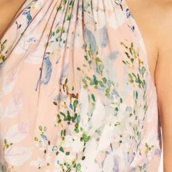 Adrianna Papell Floral Mock Neck Midi Dress In Blush Multi 11 Adrianna Papell Floral Mock Neck Midi Dress In Blush Multi -Glam Mirth Sales AP1D104505 AM970 Regular Detail