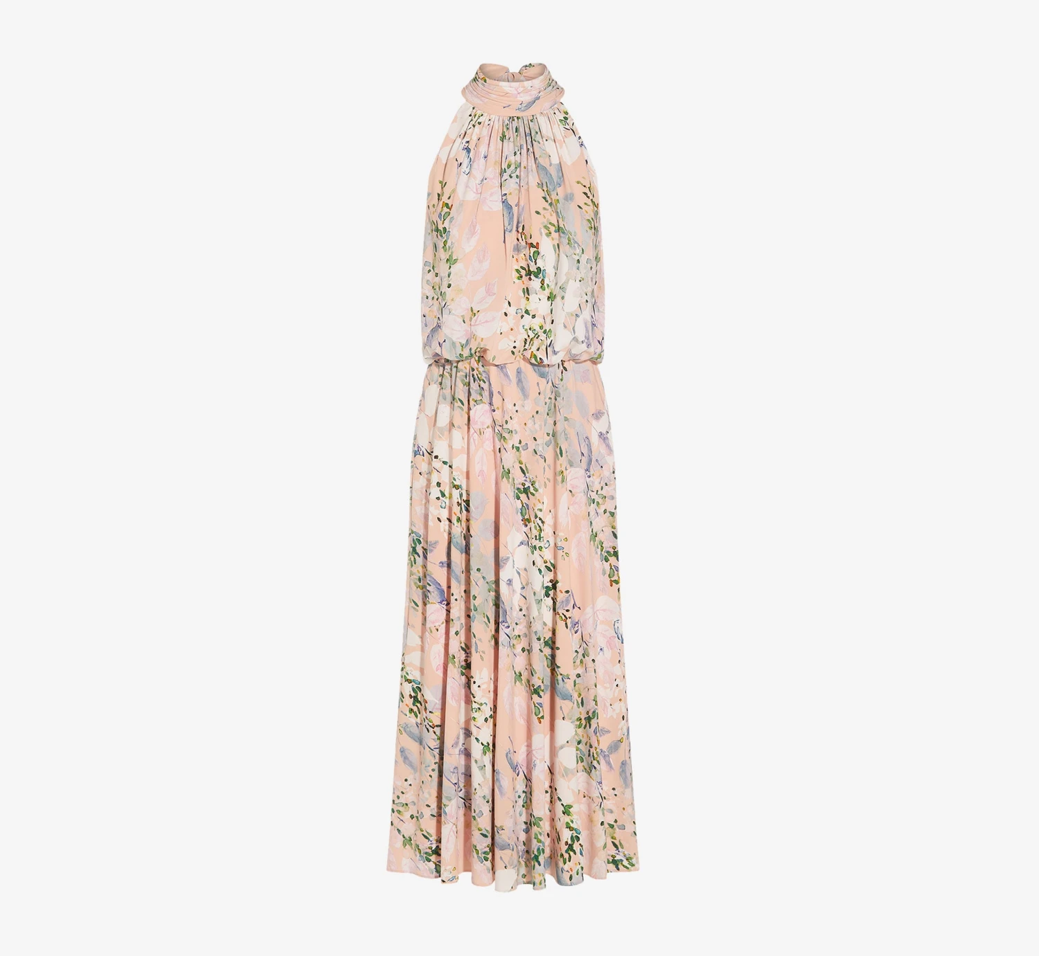 Adrianna Papell Floral Mock Neck Midi Dress In Blush Multi 5 Adrianna Papell Floral Mock Neck Midi Dress In Blush Multi - Image 5