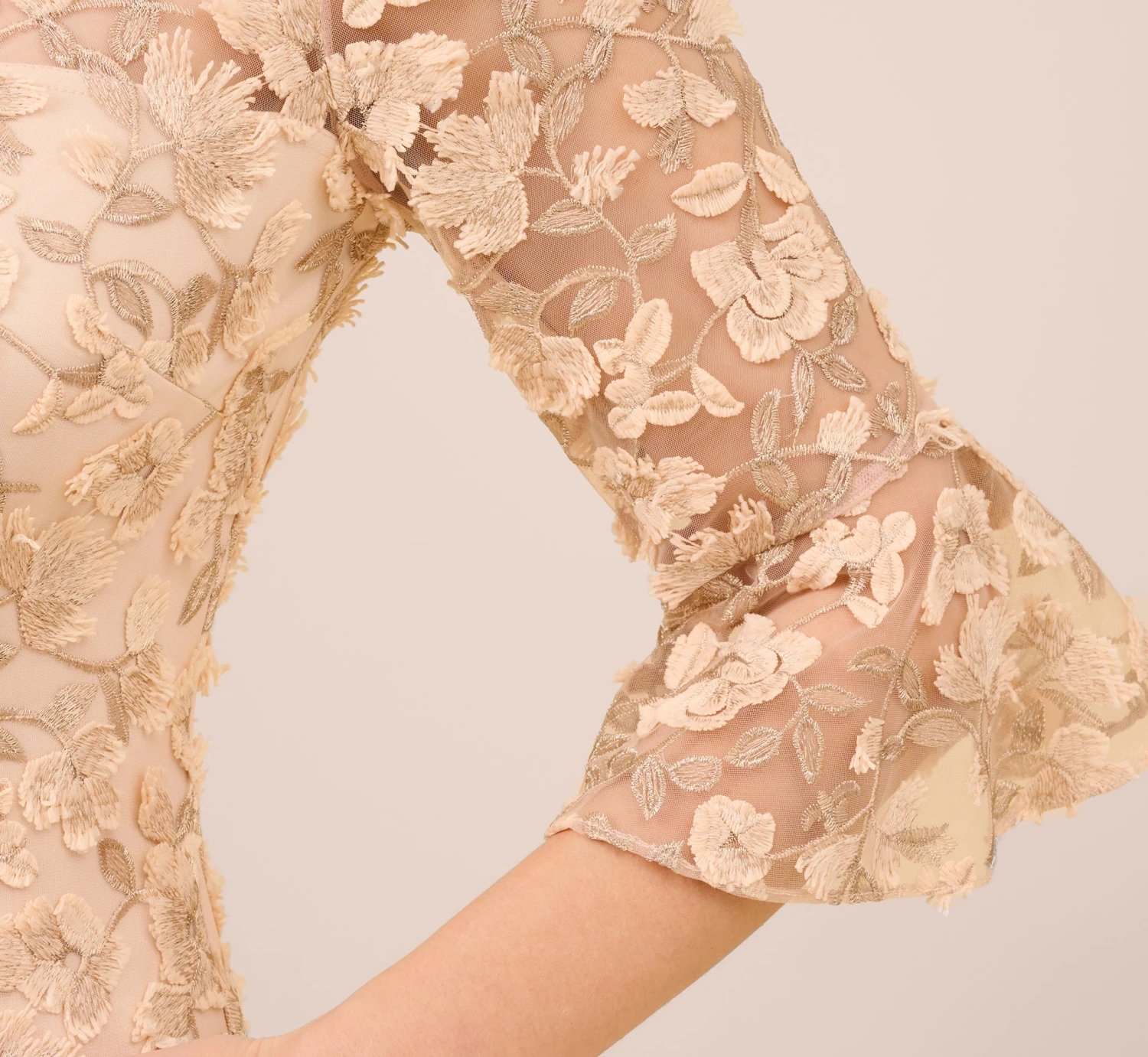 Adrianna Papell Metallic Embroidered Sheath Dress In Blush 5 Adrianna Papell Metallic Embroidered Sheath Dress In Blush - Image 5