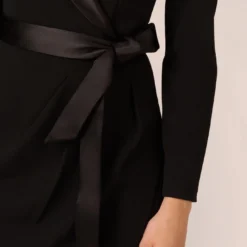 Adrianna Papell Knit Crepe Tuxedo Sheath Dress In Black 9 Adrianna Papell Knit Crepe Tuxedo Sheath Dress In Black -Glam Mirth Sales AP1D104560 AA002 Regular Detail