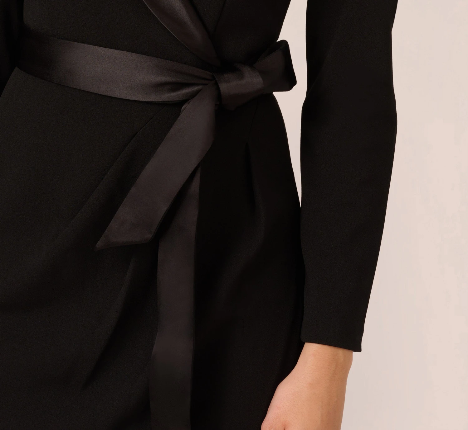 Adrianna Papell Knit Crepe Tuxedo Sheath Dress In Black 3 Adrianna Papell Knit Crepe Tuxedo Sheath Dress In Black - Image 3