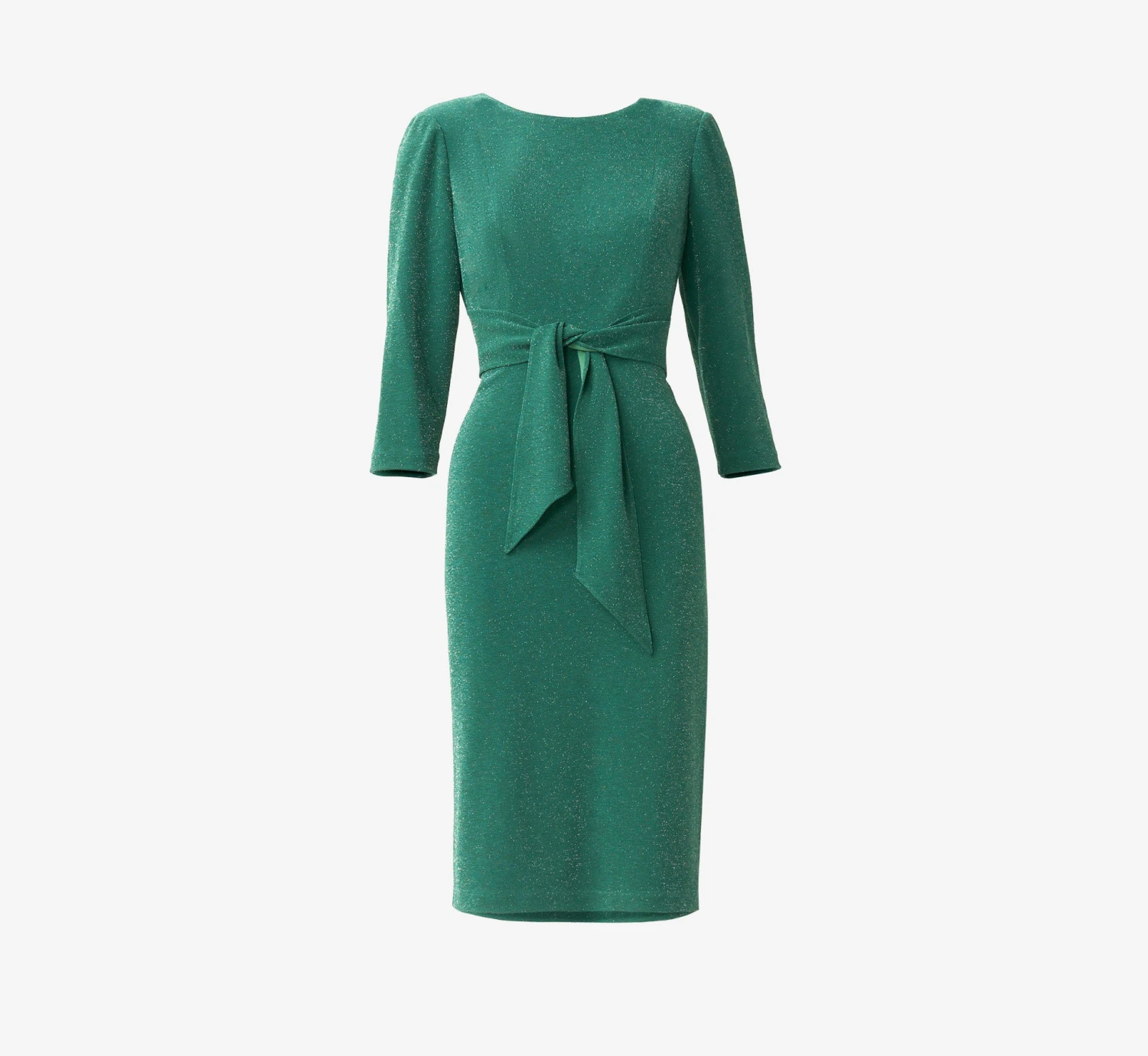 Adrianna Papell Metallic Knit Dress In Hunter 4 Adrianna Papell Metallic Knit Dress In Hunter - Image 4