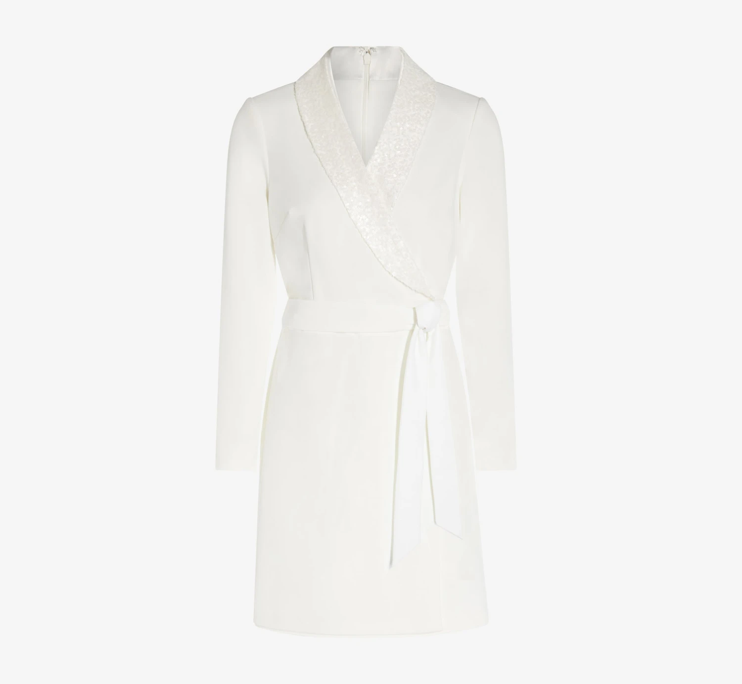 Adrianna Papell Sequin Collar Tuxedo Dress In Ivory 5 Adrianna Papell Sequin Collar Tuxedo Dress In Ivory - Image 5