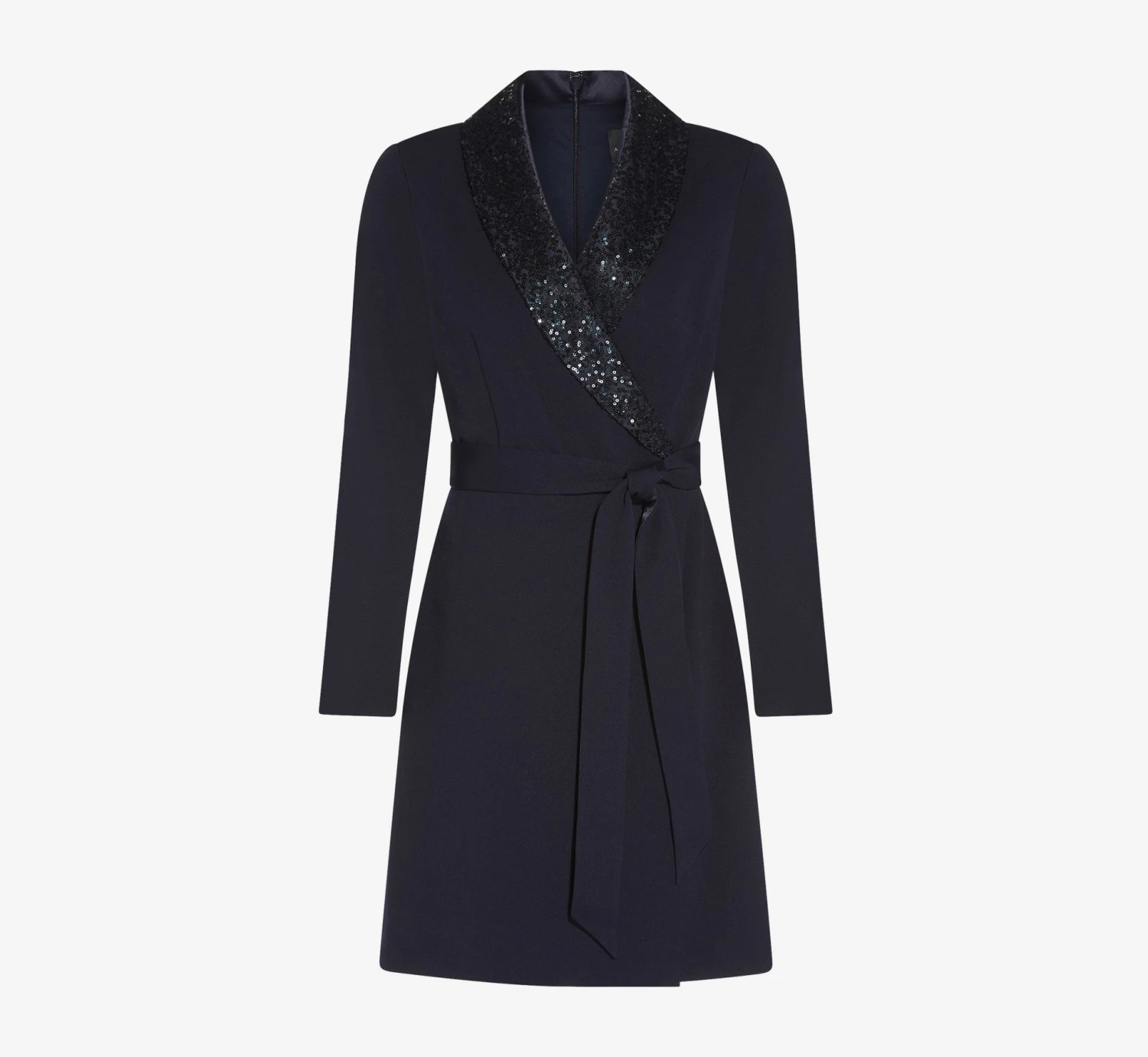 Adrianna Papell Sequin Collar Tuxedo Dress In Midnight 5 Adrianna Papell Sequin Collar Tuxedo Dress In Midnight - Image 5