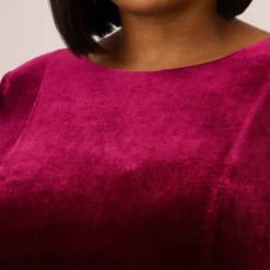 Adrianna Papell Plus Size Velvet Tie Front Midi Dress With Three Quarter Sleeves In Burgundy 12 Adrianna Papell Plus Size Velvet Tie Front Midi Dress With Three Quarter Sleeves In Burgundy -Glam Mirth Sales AP1D104591 AC506 Plus Detail