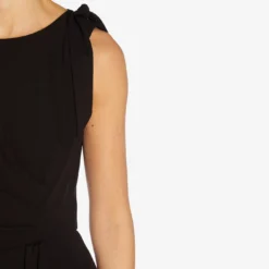 Adrianna Papell Wide-Leg Crepe Jumpsuit With Self-Bows In Black 7 Adrianna Papell Wide-Leg Crepe Jumpsuit With Self-Bows In Black -Glam Mirth Sales AP1D104630 AA002 Regular Detail