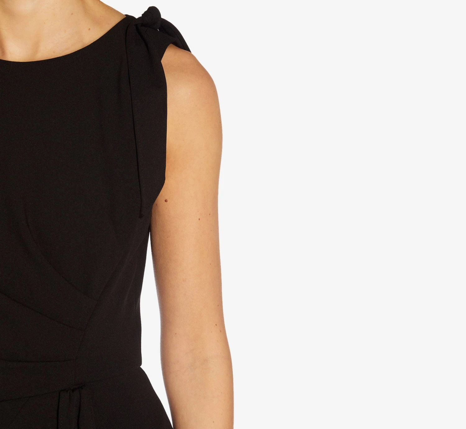 Adrianna Papell Wide-Leg Crepe Jumpsuit With Self-Bows In Black 4 Adrianna Papell Wide-Leg Crepe Jumpsuit With Self-Bows In Black - Image 4