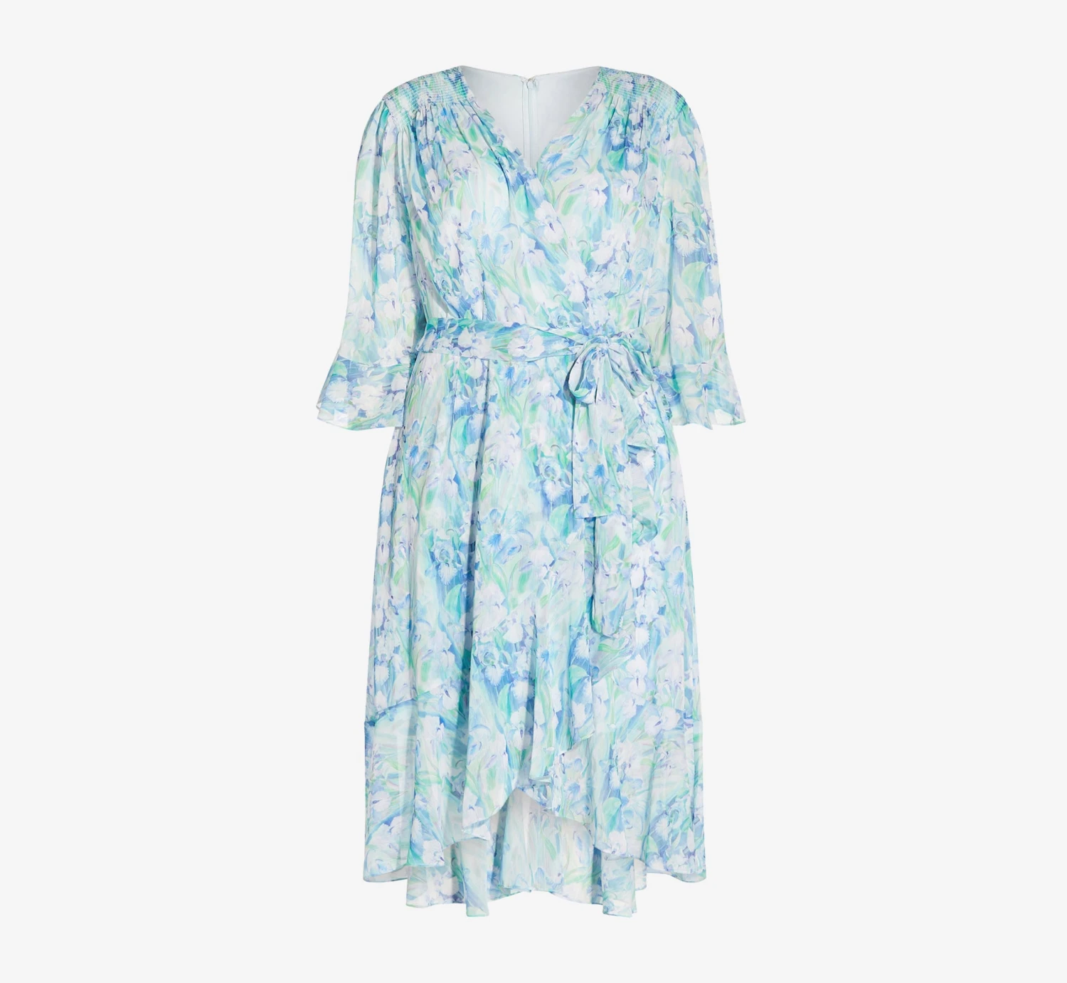 Adrianna Papell Plus Size Floral-Printed Chiffon Short Dress In Blue Multi 5 Adrianna Papell Plus Size Floral-Printed Chiffon Short Dress In Blue Multi - Image 5