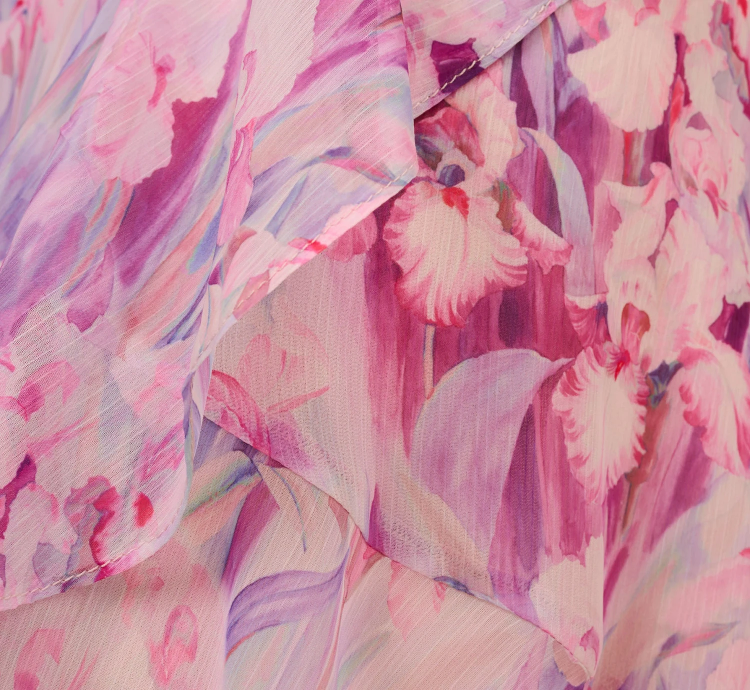 Adrianna Papell Floral-Printed Chiffon Short Dress In Pink Multi 6 Adrianna Papell Floral-Printed Chiffon Short Dress In Pink Multi - Image 6