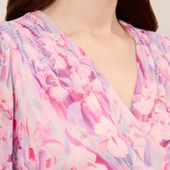 Adrianna Papell Floral-Printed Chiffon Short Dress In Pink Multi 9 Adrianna Papell Floral-Printed Chiffon Short Dress In Pink Multi -Glam Mirth Sales AP1D104650 AE970 Regular Detail