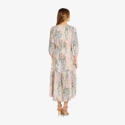 Adrianna Papell Floral-Print Chiffon Short Dress In Blush Multi 8 Adrianna Papell Floral-Print Chiffon Short Dress In Blush Multi -Glam Mirth Sales AP1D104655 AM970 Regular Back