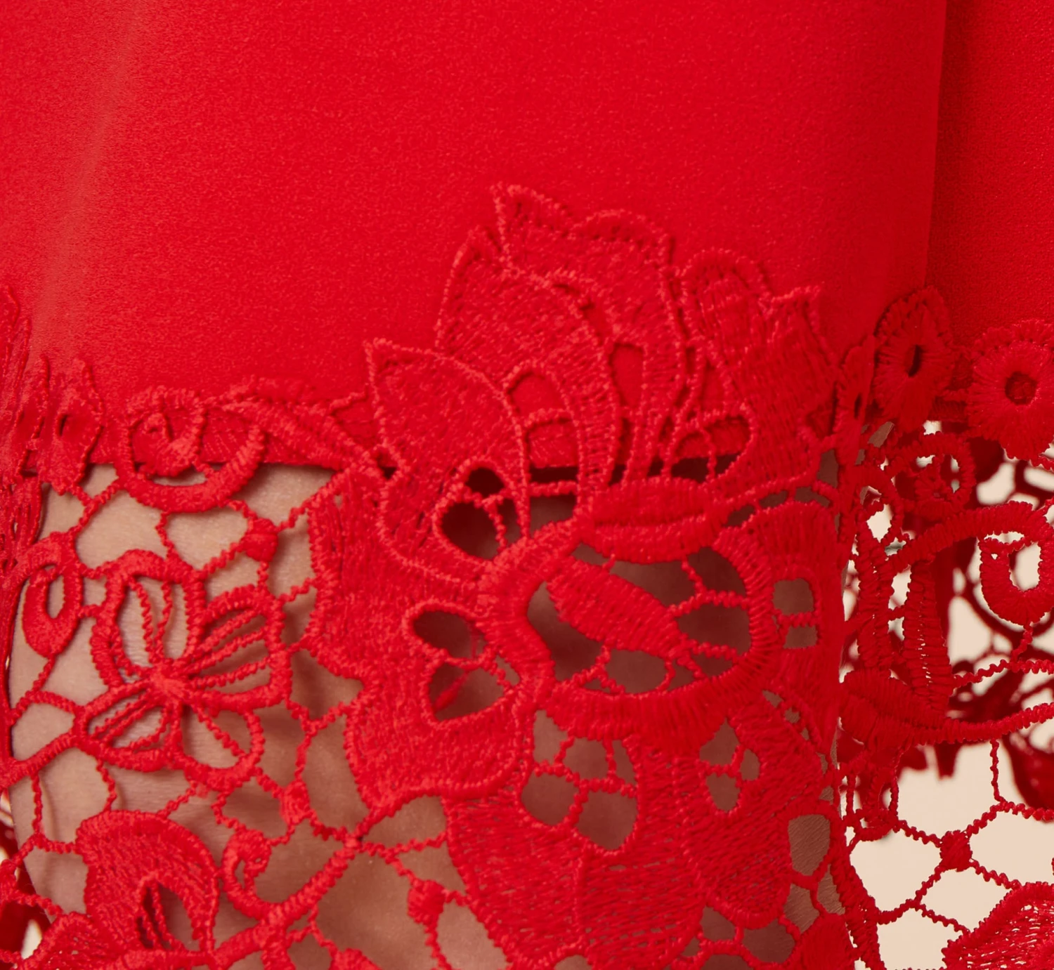 Adrianna Papell Stretch Knit Crepe Midi-Length Fit-And-Flare Dress With Lace Trim In Cherry Bliss 6 Adrianna Papell Stretch Knit Crepe Midi-Length Fit-And-Flare Dress With Lace Trim In Cherry Bliss - Image 6