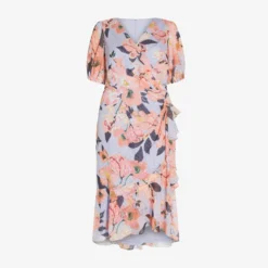 Adrianna Papell Plus Size Floral-Printed Clip Dot Chiffon Midi-Length Cocktail Dress In Opal Coral Multi 13 Adrianna Papell Plus Size Floral-Printed Clip Dot Chiffon Midi-Length Cocktail Dress In Opal Coral Multi -Glam Mirth Sales AP1D104709 AG498 Plus Flat