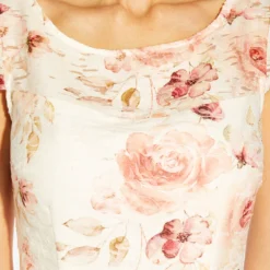 Adrianna Papell Floral-Print Jacquard Short Sheath Dress In Ivory Soft Coral 13 Adrianna Papell Floral-Print Jacquard Short Sheath Dress In Ivory Soft Coral -Glam Mirth Sales AP1D104735 AY686 Regular Detail