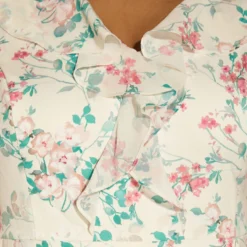 Adrianna Papell Plus Size Floral-Print Twill/Chiffon Ruffled Short Sheath Dress In Alabaster Multi 9 Adrianna Papell Plus Size Floral-Print Twill/Chiffon Ruffled Short Sheath Dress In Alabaster Multi -Glam Mirth Sales AP1D104738 AH105 Plus Detail