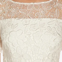 Adrianna Papell Guipure Lace And Crepe Wide-Leg Jumpsuit In Ivory 9 Adrianna Papell Guipure Lace And Crepe Wide-Leg Jumpsuit In Ivory -Glam Mirth Sales AP1D104752 AA194 Regular Detail