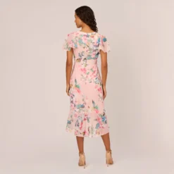 Adrianna Papell Floral-Print Twill Ruffled Midi-Length Faux Wrap Dress In Rose Multi 9 Adrianna Papell Floral-Print Twill Ruffled Midi-Length Faux Wrap Dress In Rose Multi -Glam Mirth Sales AP1D104756 AE590 Regular Back 724f896b f711 4291 bdc5 e986113da40a