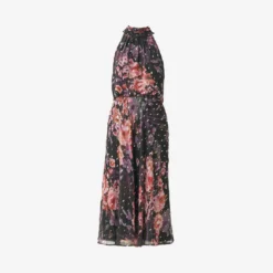 Adrianna Papell Floral-Print Chiffon Short Blouson Halter Dress In Black Multi 10 Adrianna Papell Floral-Print Chiffon Short Blouson Halter Dress In Black Multi -Glam Mirth Sales AP1D104879 AG963 Regular Flat