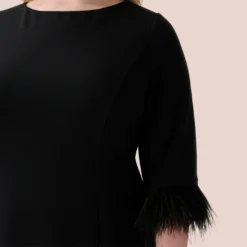 Adrianna Papell Plus Size Crepe Sheath Dress With V-Back And Feather-Trim Sleeves In Black 8 Adrianna Papell Plus Size Crepe Sheath Dress With V-Back And Feather-Trim Sleeves In Black -Glam Mirth Sales AP1D104892 AA002 Plus Detail 8aa460bc f344 4871 b5f8 4d1e8f1550fa