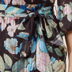 Adrianna Papell Floral Print Chiffon Short Faux Wrap Dress In Black Multi 11 Adrianna Papell Floral Print Chiffon Short Faux Wrap Dress In Black Multi -Glam Mirth Sales AP1D104914 AA960 Regular Detail