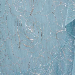 Adrianna Papell Floral Metallic Stencil Midi-Length Mermaid Dress With Capelet In Light Blue 12 Adrianna Papell Floral Metallic Stencil Midi-Length Mermaid Dress With Capelet In Light Blue -Glam Mirth Sales AP1D104918 AA486 Regular Alternate