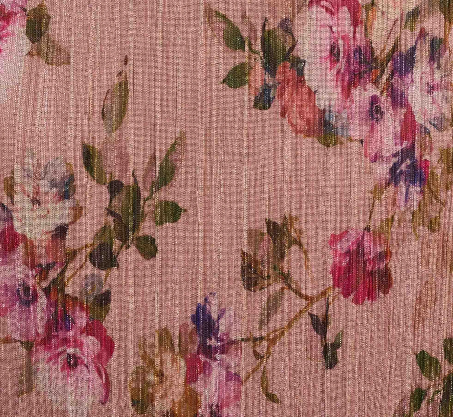 Adrianna Papell Floral-Print Metallic Crinkled Mesh Midi-Length Blouson Dress In Rose Multi 6 Adrianna Papell Floral-Print Metallic Crinkled Mesh Midi-Length Blouson Dress In Rose Multi - Image 6