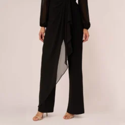 Adrianna Papell Long Sleeve Jersey Jumpsuit With Chiffon Details In Black 11 Adrianna Papell Long Sleeve Jersey Jumpsuit With Chiffon Details In Black -Glam Mirth Sales AP1D104925 AA002 Regular Lifestyle 557f6f00 9de5 4873 83d5 849dd5f800f5