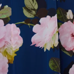 Adrianna Papell Floral Print Chiffon Cropped Jumpsuit In Navy Multi -Glam Mirth Sales AP1D104961 AA980 Regular Alternate