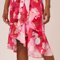 Adrianna Papell Floral Print Smocked Chiffon Short Dress In Pink Multi 11 Adrianna Papell Floral Print Smocked Chiffon Short Dress In Pink Multi -Glam Mirth Sales AP1D104963 AE970 Regular Lifestyle