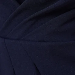 Adrianna Papell Stretch Knit Crepe Draped Illusion Short Faux Wrap Dress In Midnight 12 Adrianna Papell Stretch Knit Crepe Draped Illusion Short Faux Wrap Dress In Midnight -Glam Mirth Sales AP1D104979 AB411 Regular Alternate